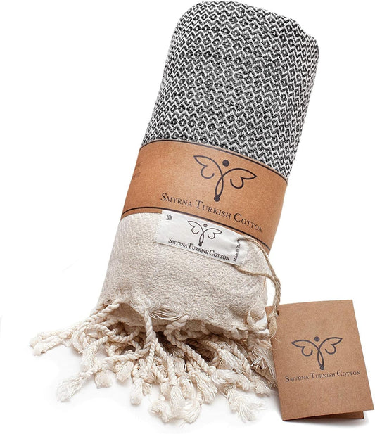 SMYRNA Vintage Turkish Cotton Throw - 50x60 inch Multifunctional Blanket